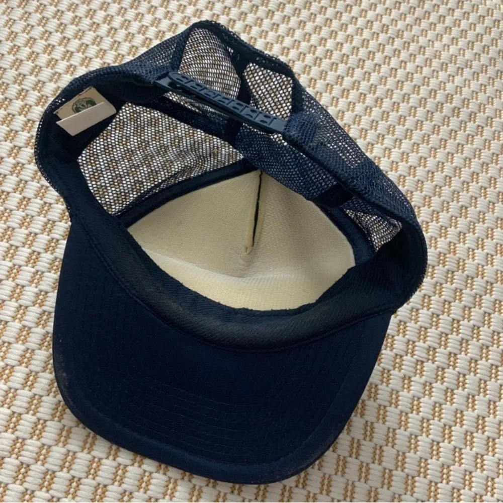 Vintage Capital Lodge 23 Austin TX Trucker Hat Navy Gold ATX